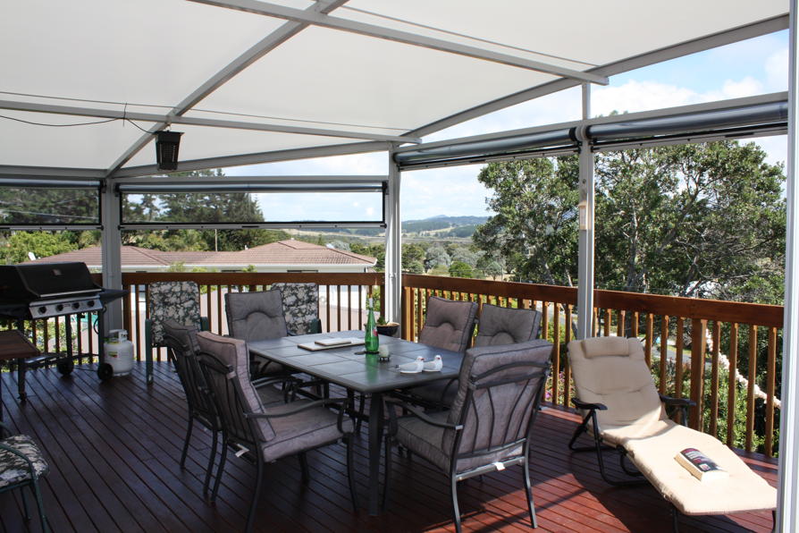 Outdoor canopy curtains by Fresco Shades