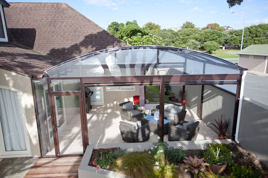 Fresco outdoor canopy with furniture