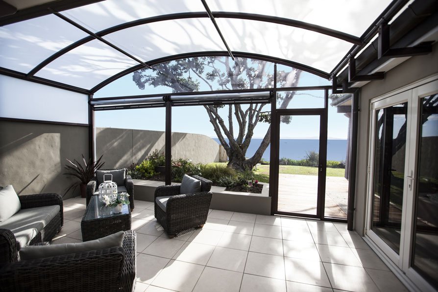 outdoor furniture covered by canopy