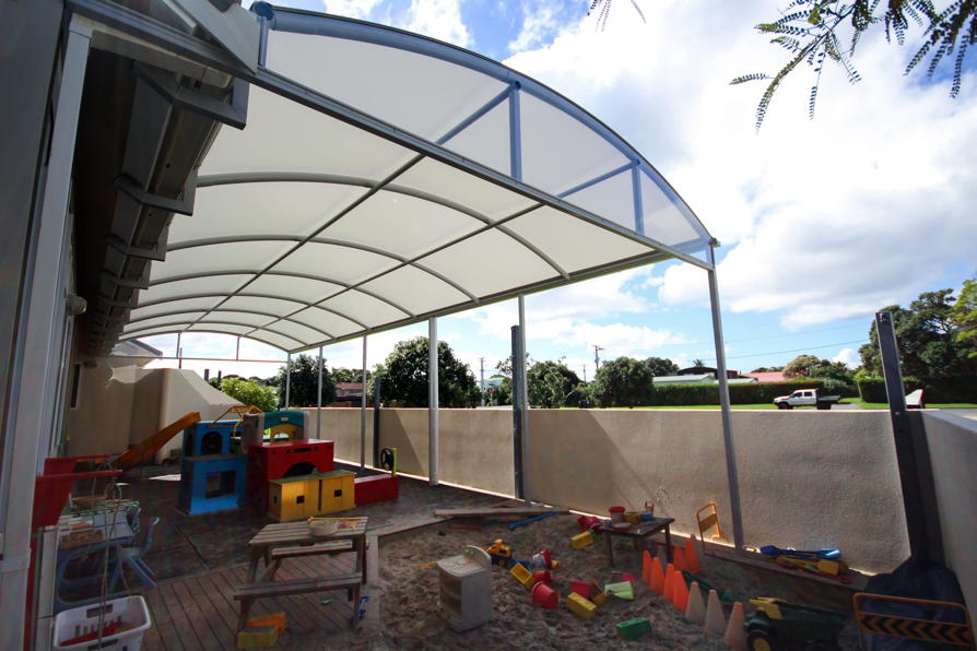 The children are happily playing outside even through storms and staff don’t have to keep moving the furniture as the weather changes. The head teacher commented that staff and children are cooler, less stressed and tired at the end of the day, which was an unexpected benefit. She is more than happy with the final result, and this job will lead to referrals.